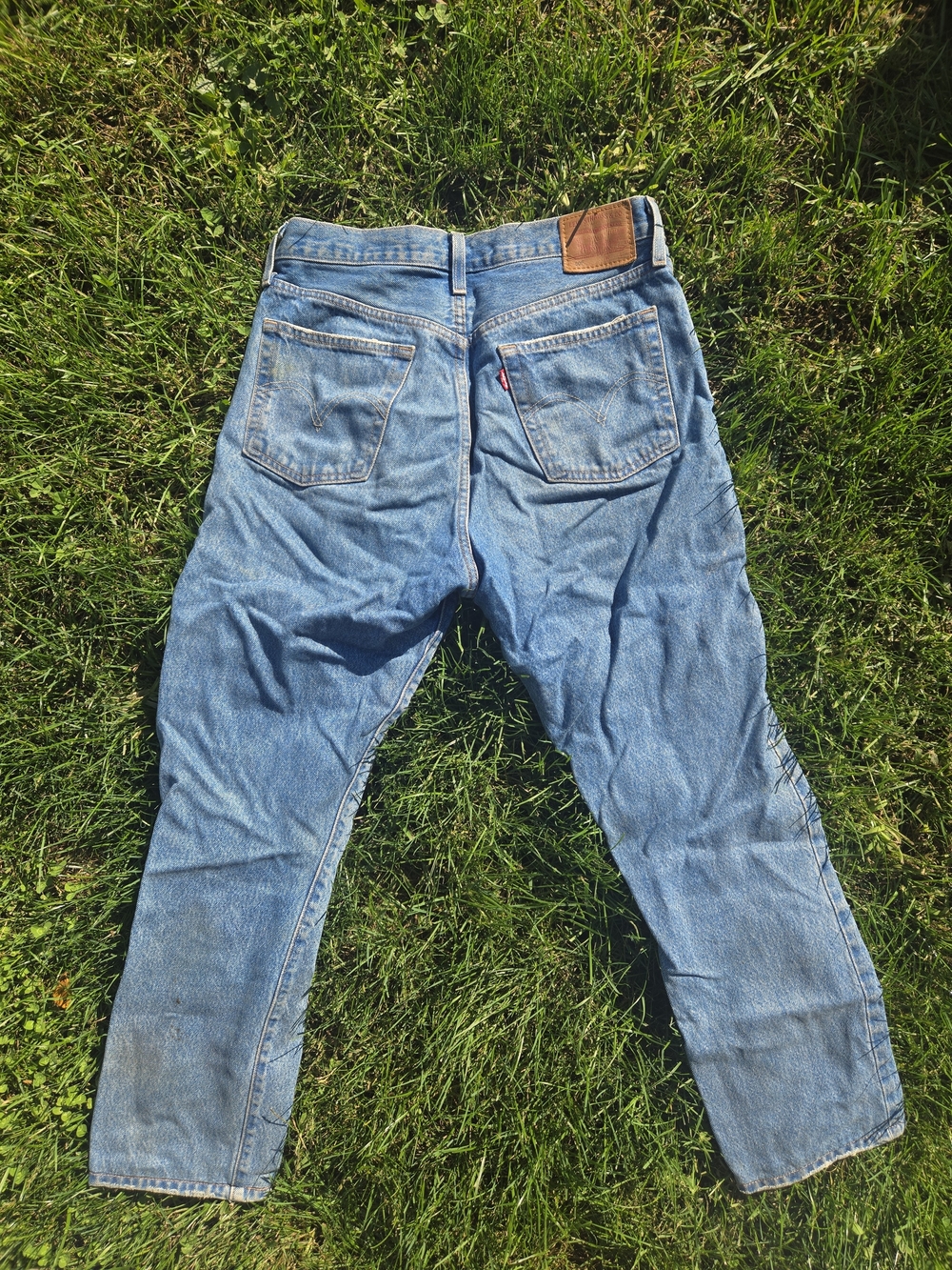 ​Levi's 501 Original High Rise Straight Leg Distressed Jeans